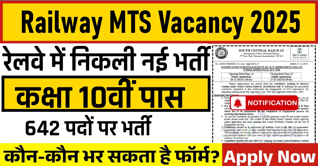 Railway MTS Vacancy 2025